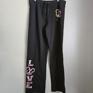 Disney World Disneyland Mickey Mouse Love Loose Frayed Sweatpants